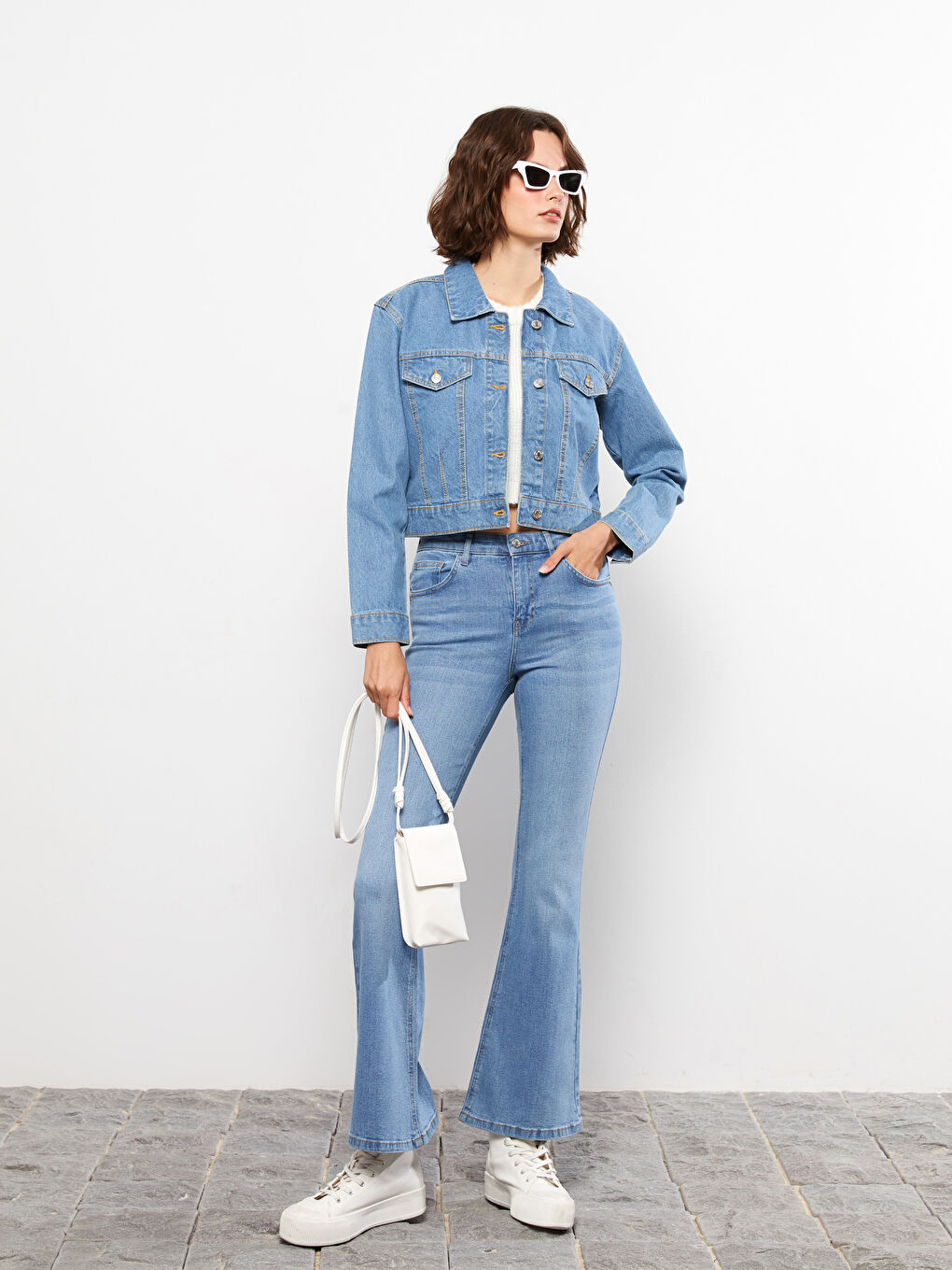 LCW Jeans Collared Neck Women's Denim Jacket -W29880Z8-507