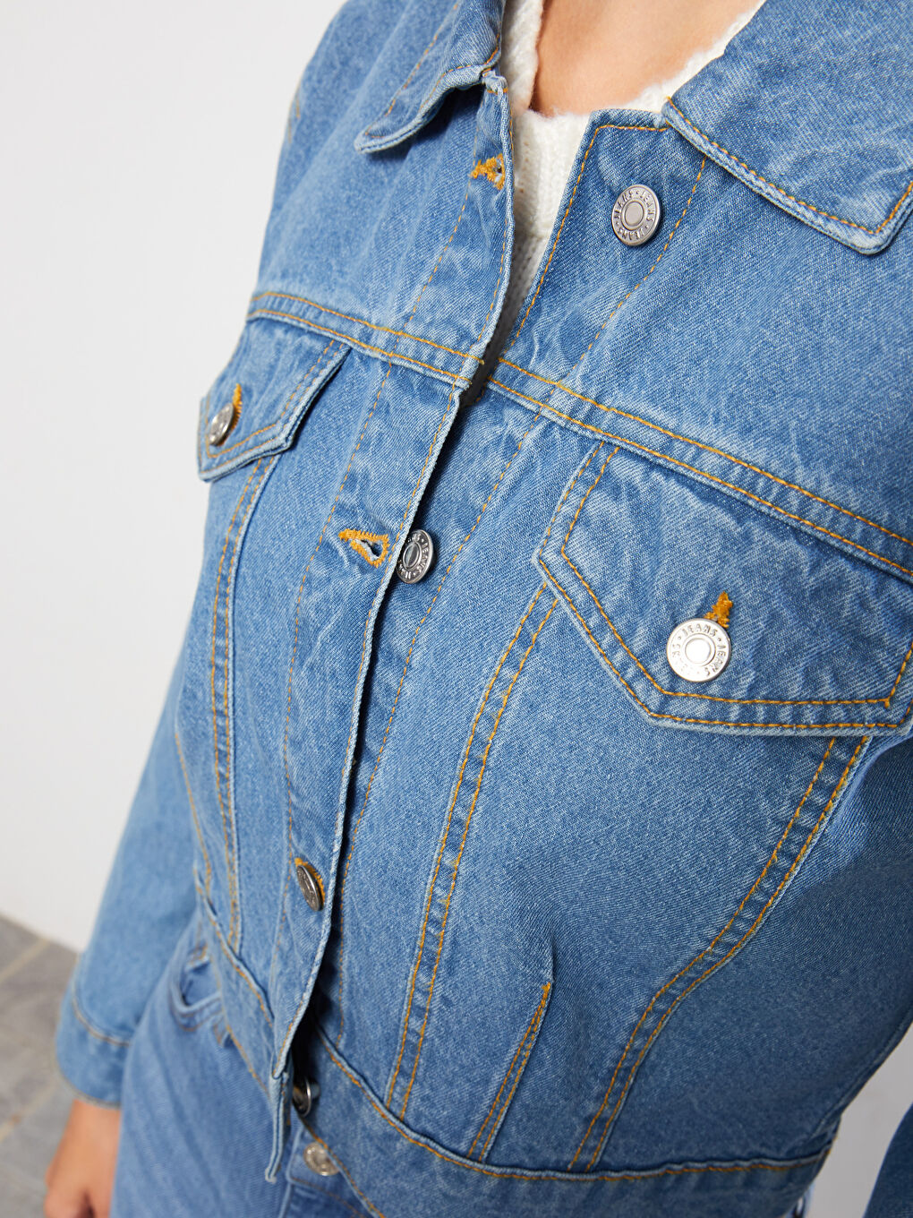 LCW Jeans Collared Neck Women's Denim Jacket -W29880Z8-507