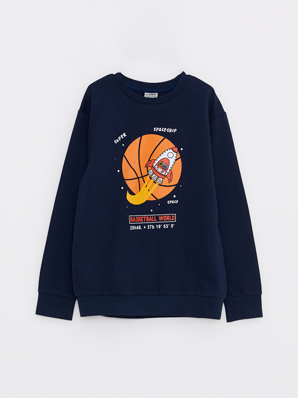LCW ECO Crew Neck Printed Long Sleeve Boys' Sweatshirt -W29883Z4-JC7