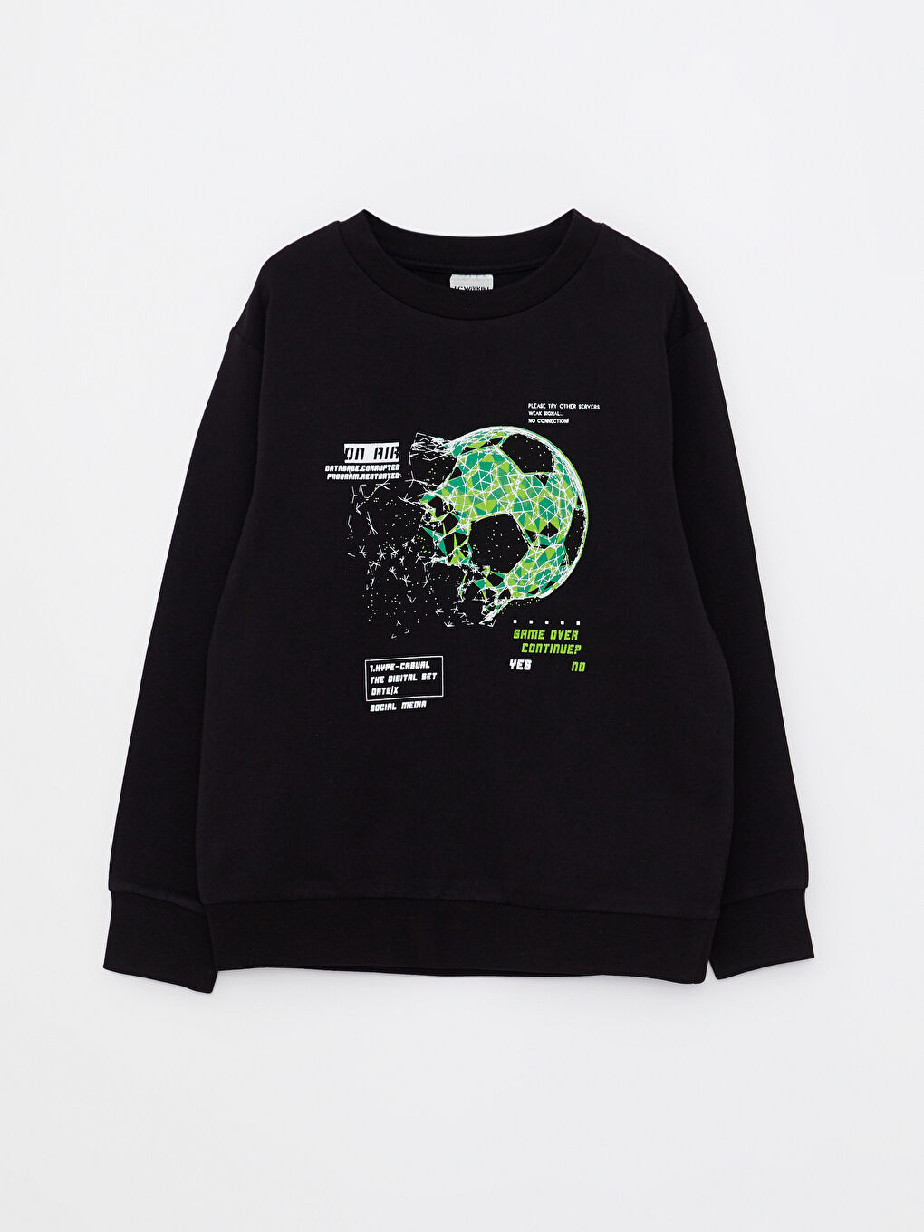 Crew Neck Printed Long Sleeve Boys' Sweatshirt