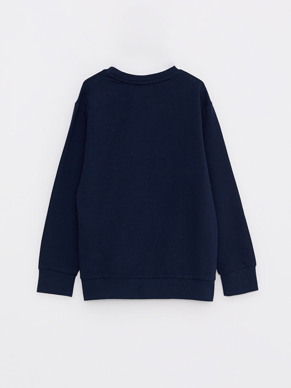 Lacivert Bisiklet Yaka Baskılı Uzun Kollu Erkek Çocuk Sweatshirt-1