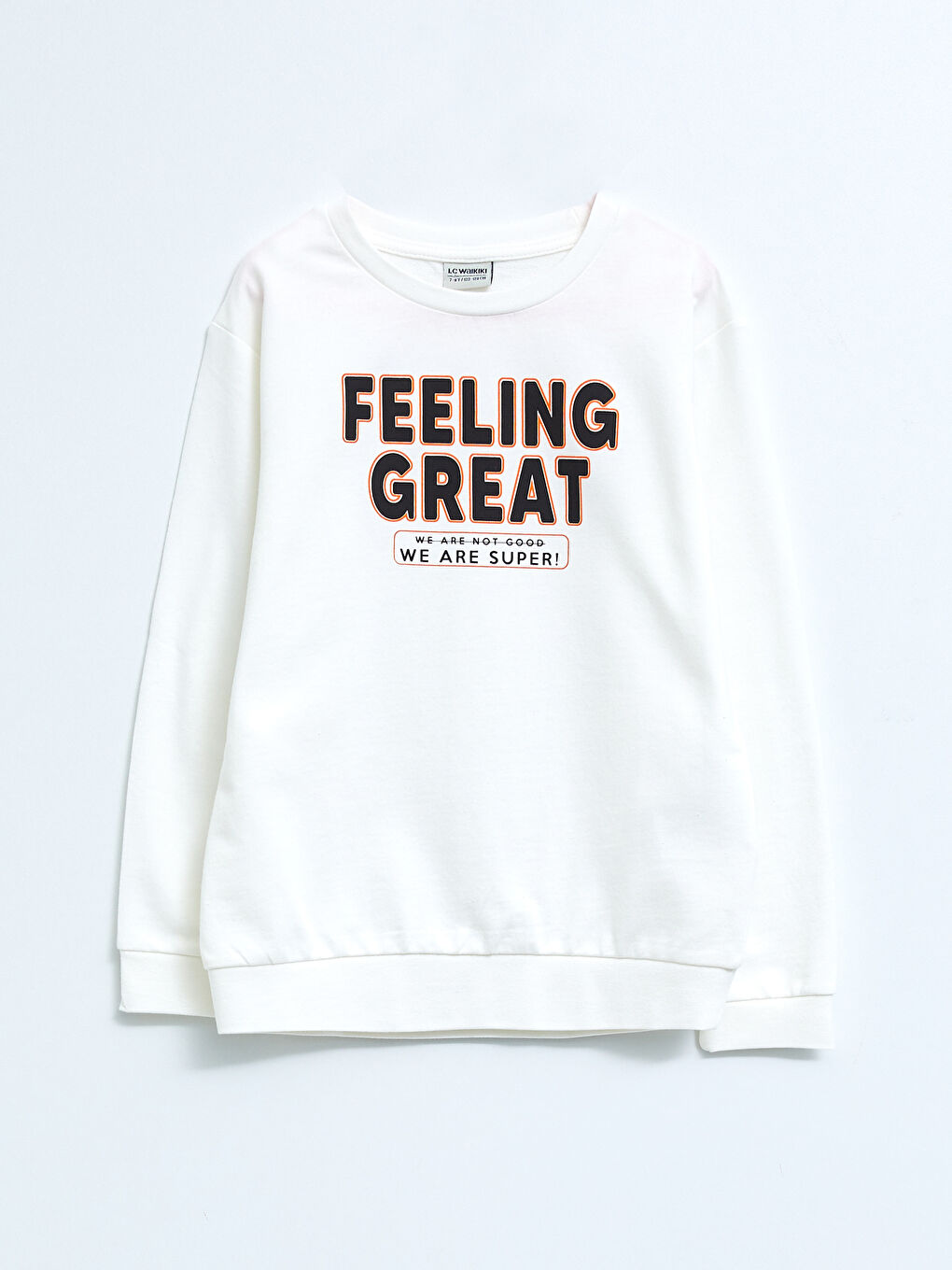 Crew Neck Printed Long Sleeve Boys' Sweatshirt