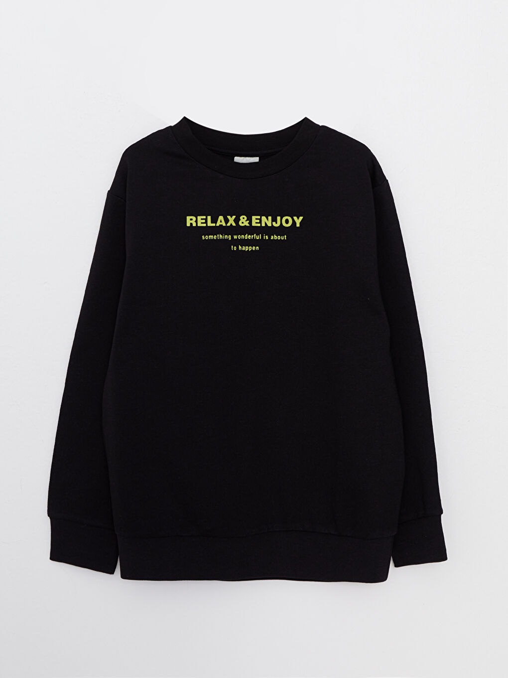 سويت شيرت كم طويل مطبوع بياقة دائرية للأولاد