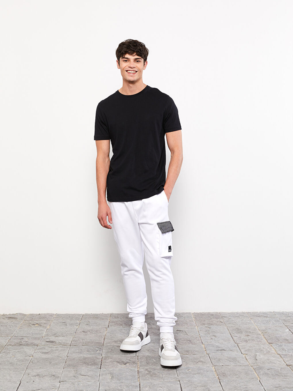 Тар пішім ерлерге арналған қалың джоггер спорттық шалбары-1