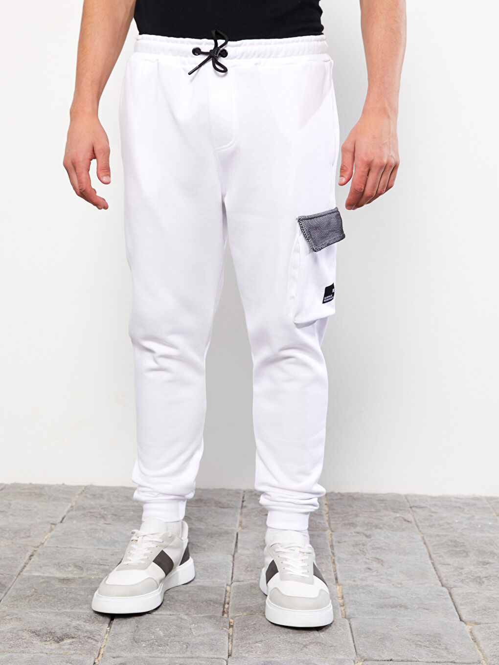 Тар пішім ерлерге арналған қалың джоггер спорттық шалбары-3