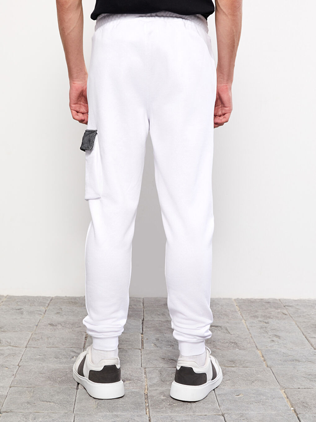 Тар пішім ерлерге арналған қалың джоггер спорттық шалбары-4