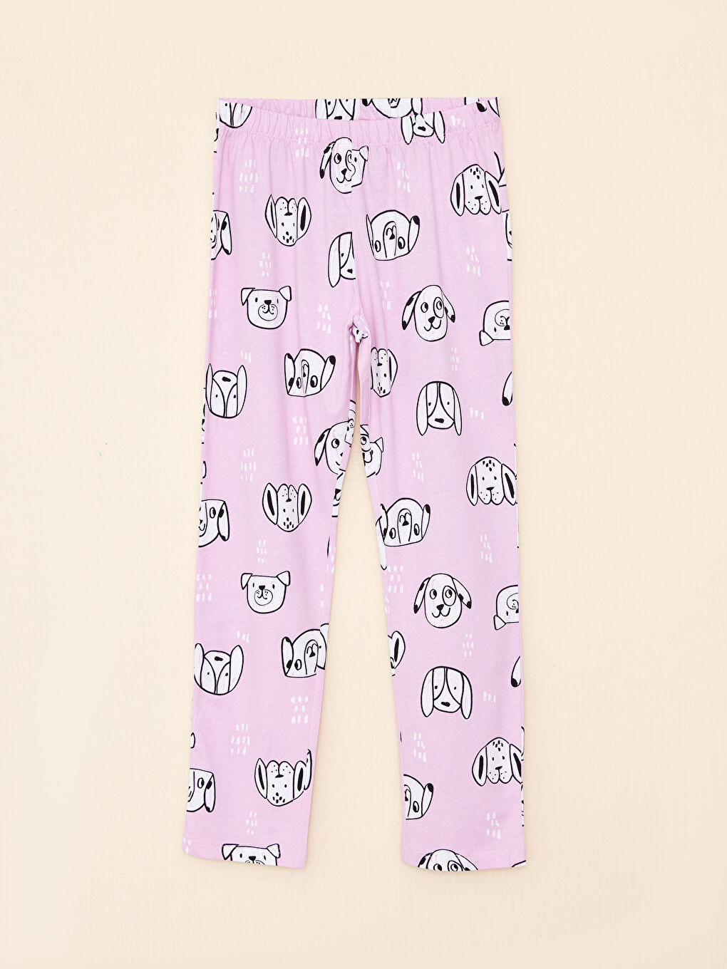 طقم بيجاما للبنات كم طويل مطبوع بياقة قميص-2