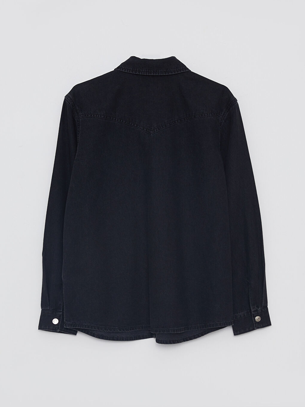 LCW Jeans Front Button Closure Straight Long Sleeve Women's Jean Shirt -W29922Z8-327