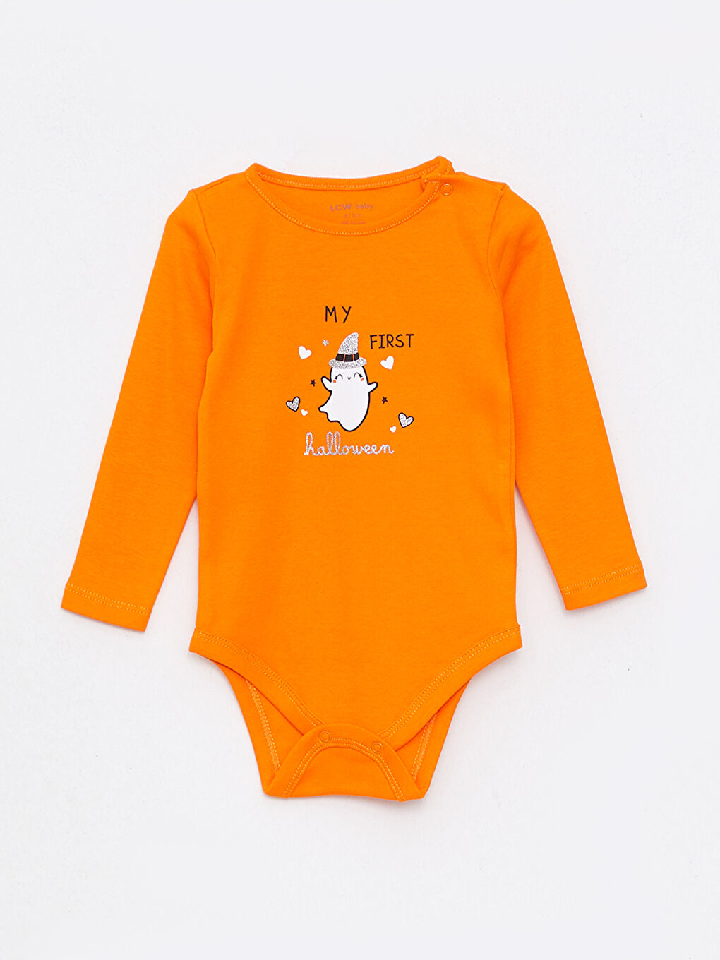 LCW baby Ensemble 2 Pièces Bébé Filles Body à Manches Longues Imprimé à Col Rond et Pantalon à Boutons-Pression -W29935Z1-GMN