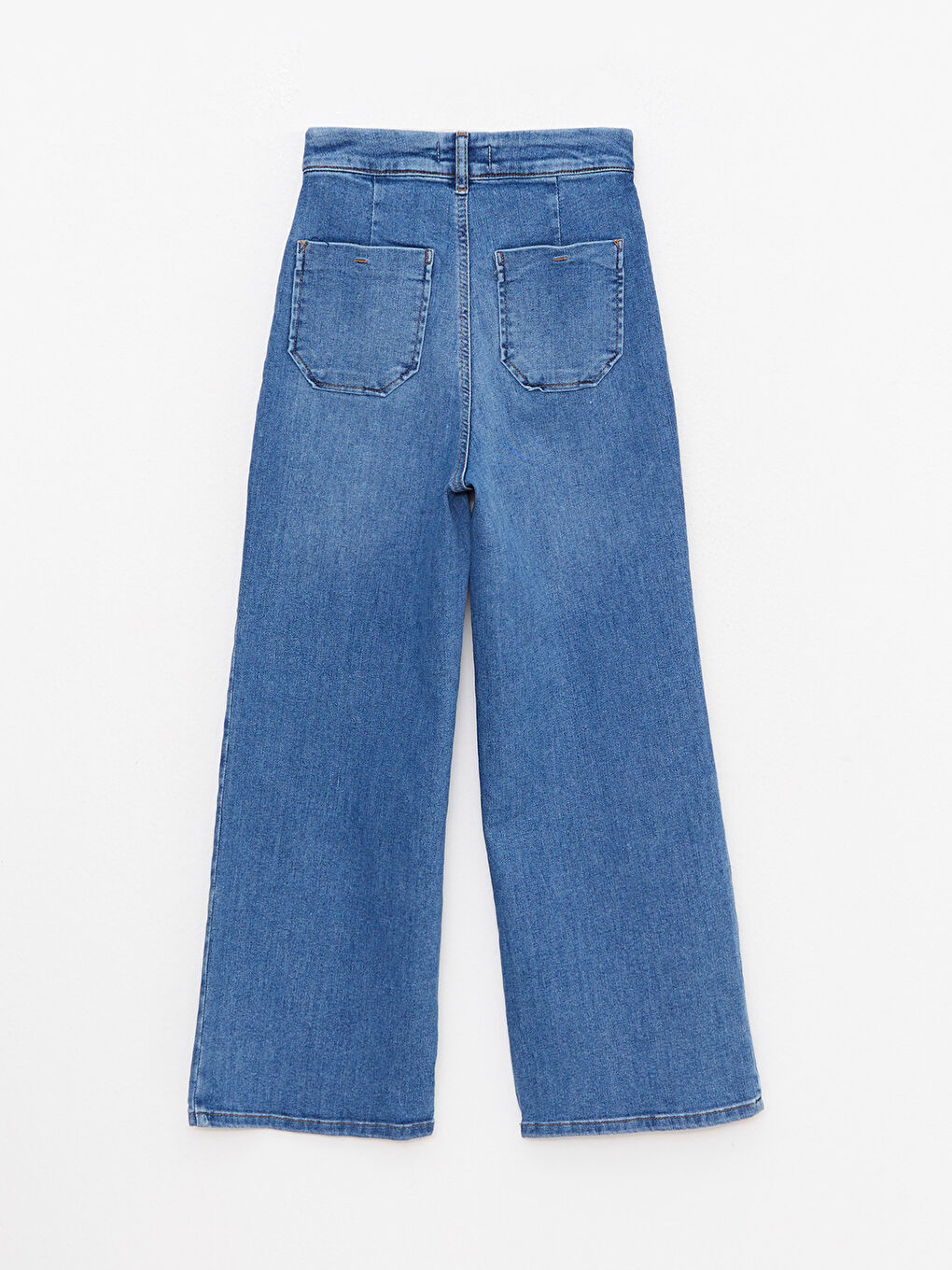 İndigo Yüksek Bel Mars Flare Kadın Jean Pantolon-6