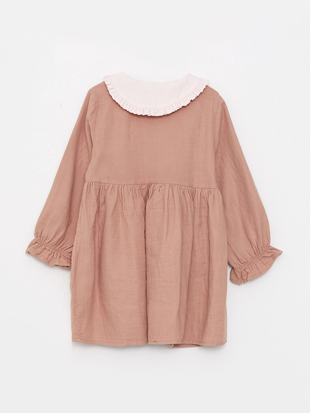 LC Waikiki Bebe Collar Long Sleeve Basic Baby Girl Dress -W29945Z1-GFF