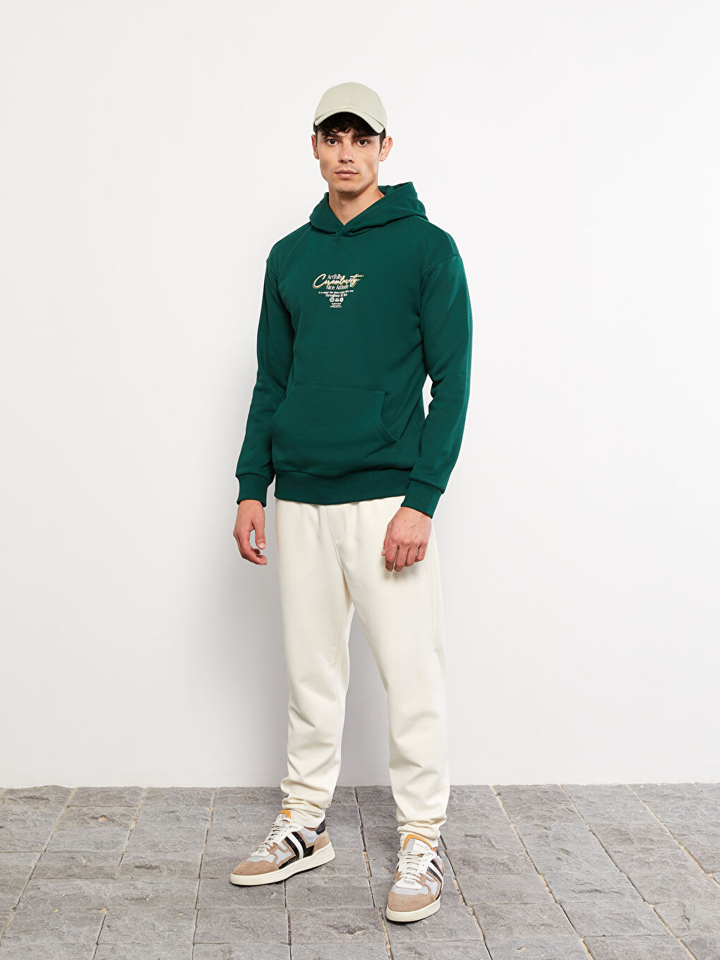 XSIDE Uzun Kollu Baskılı Erkek Kalın Hoodie -W29950Z8-SHY