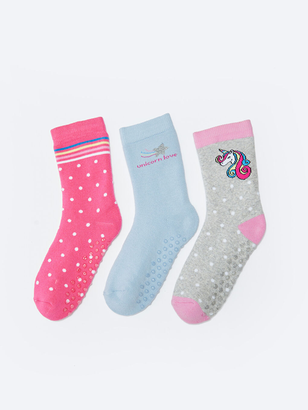 LCW Kids Desenli Kız Çocuk Havlu Soket Çorap 3'lü -W29952Z4-LAL