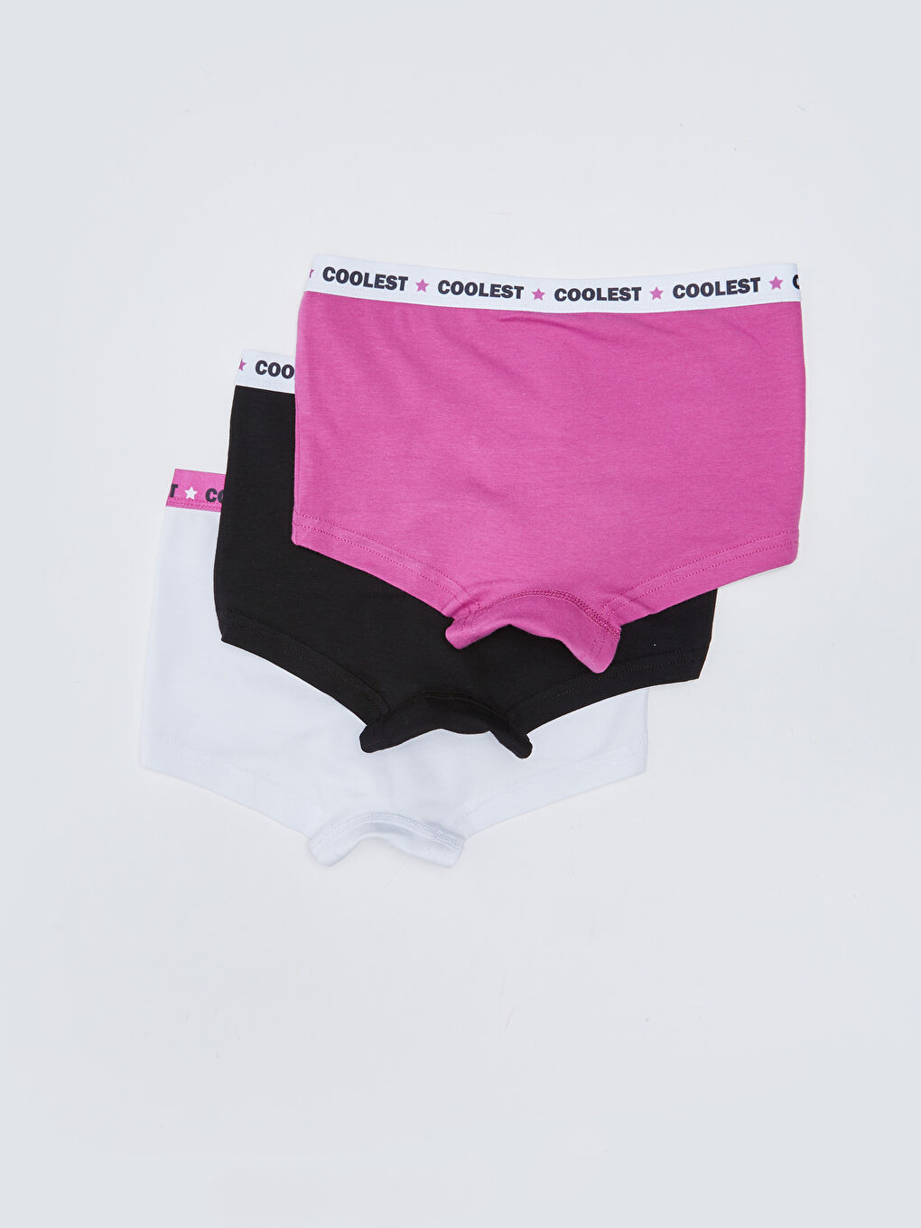 Mor Baskılı Pamuklu Kız Çocuk Boxer 3'lü-1