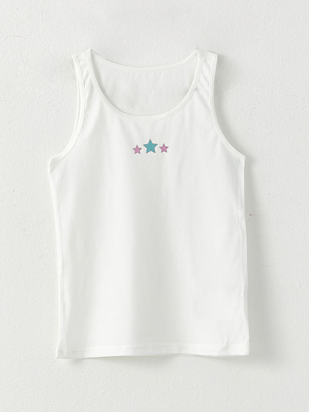 Crew Neck Printed Cotton Girl Singlet 2-Pack-1