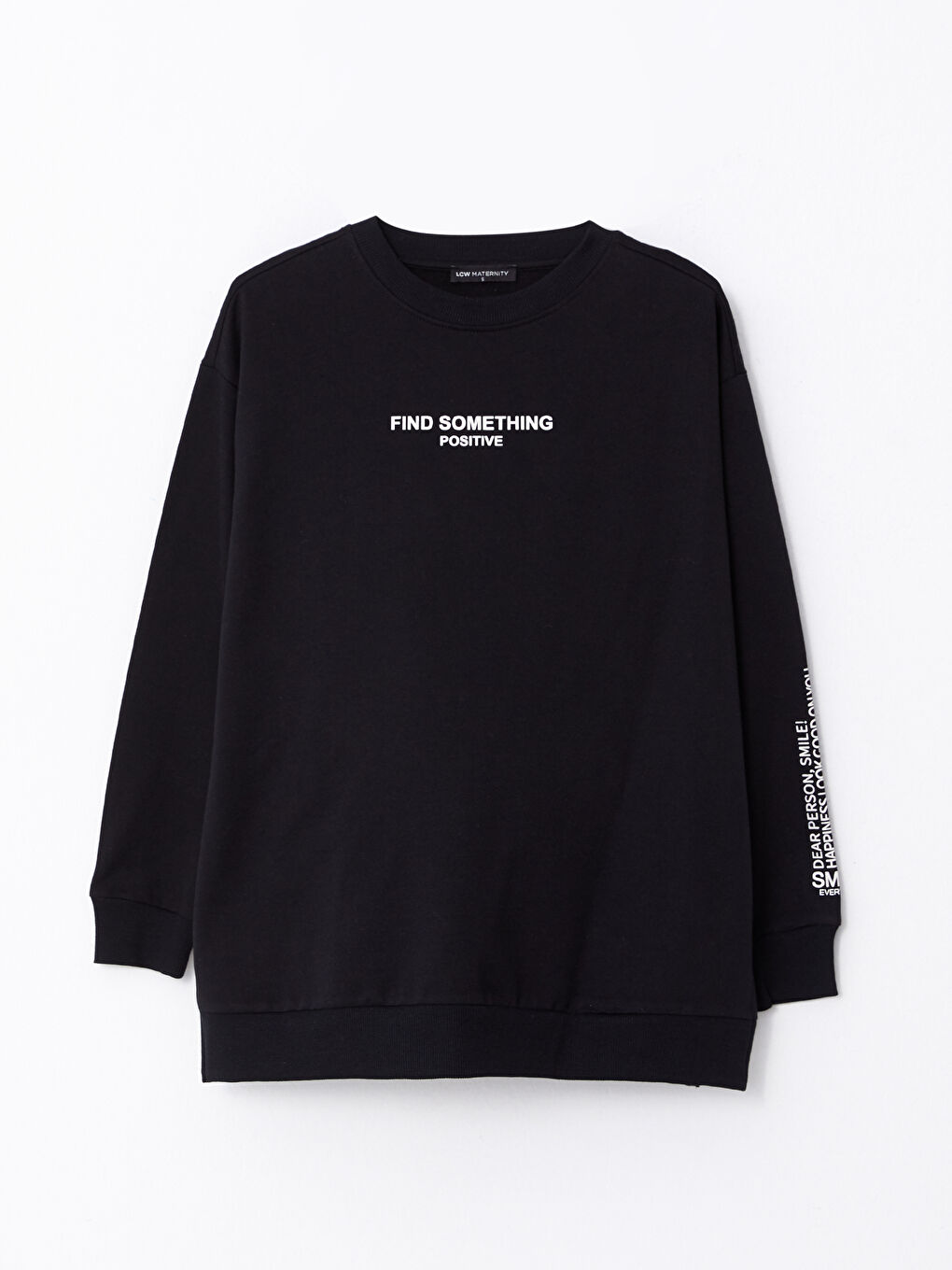 LCWAIKIKI Maternity Crew Neck Printed Long Sleeve Maternity Sweatshirt -W29991Z8-CVL