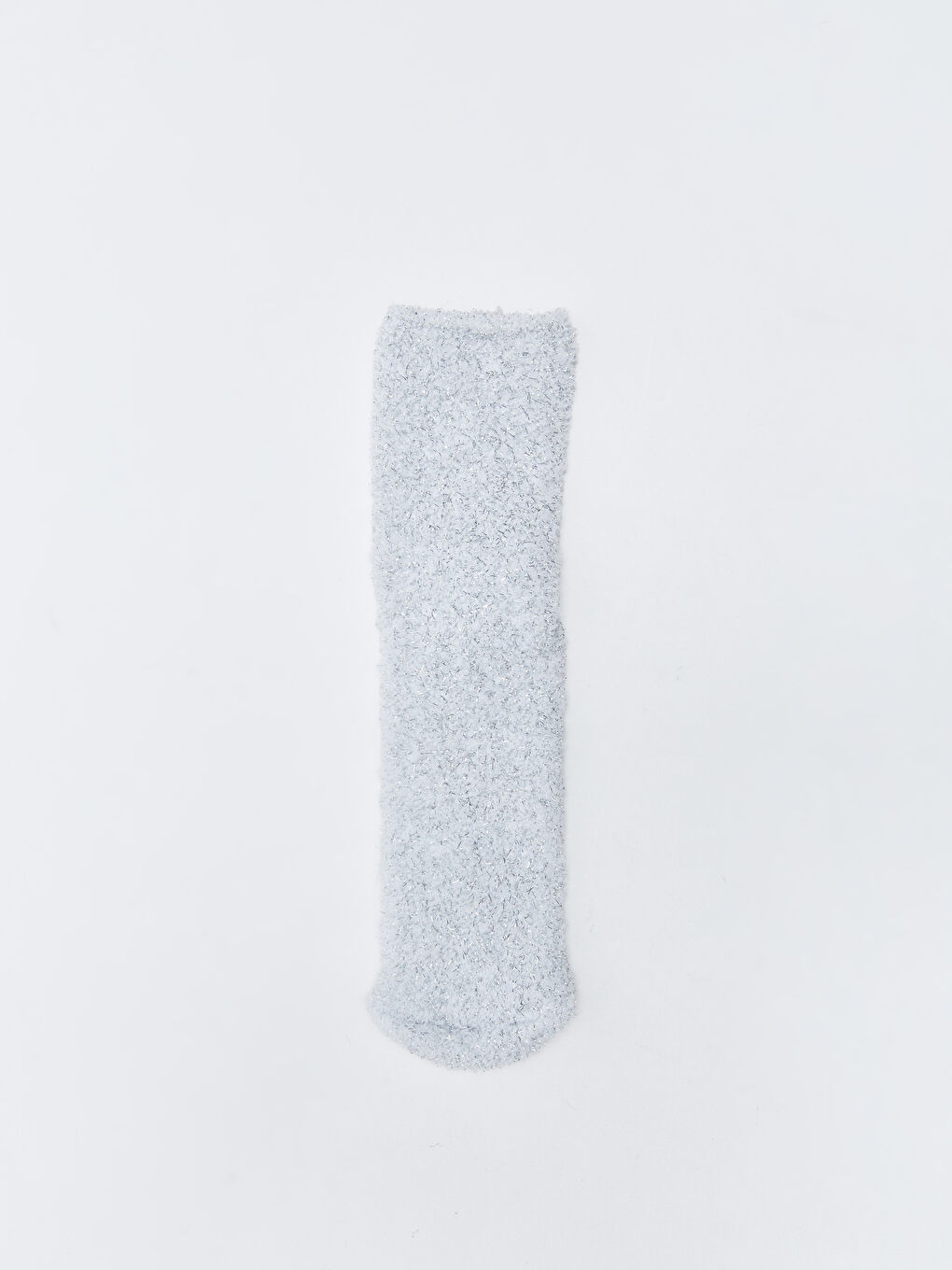 Beyaz Kadın Düz Ev Çorabı-2