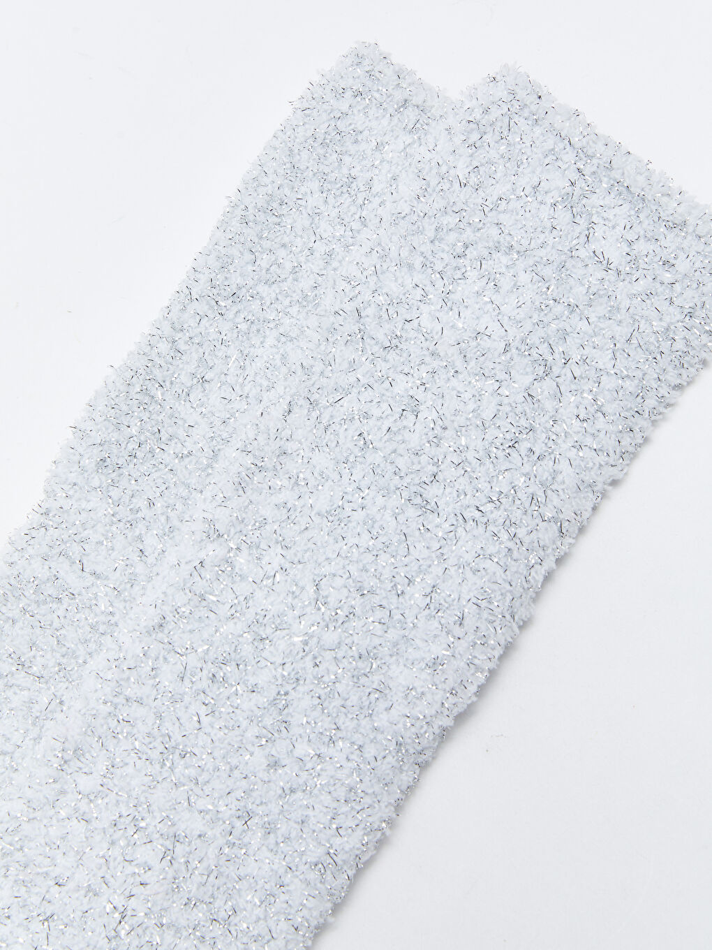 Beyaz Kadın Düz Ev Çorabı-3