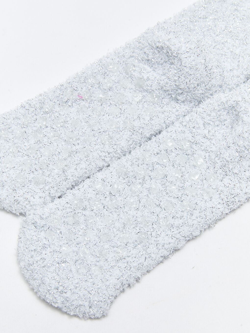 Beyaz Kadın Düz Ev Çorabı-4