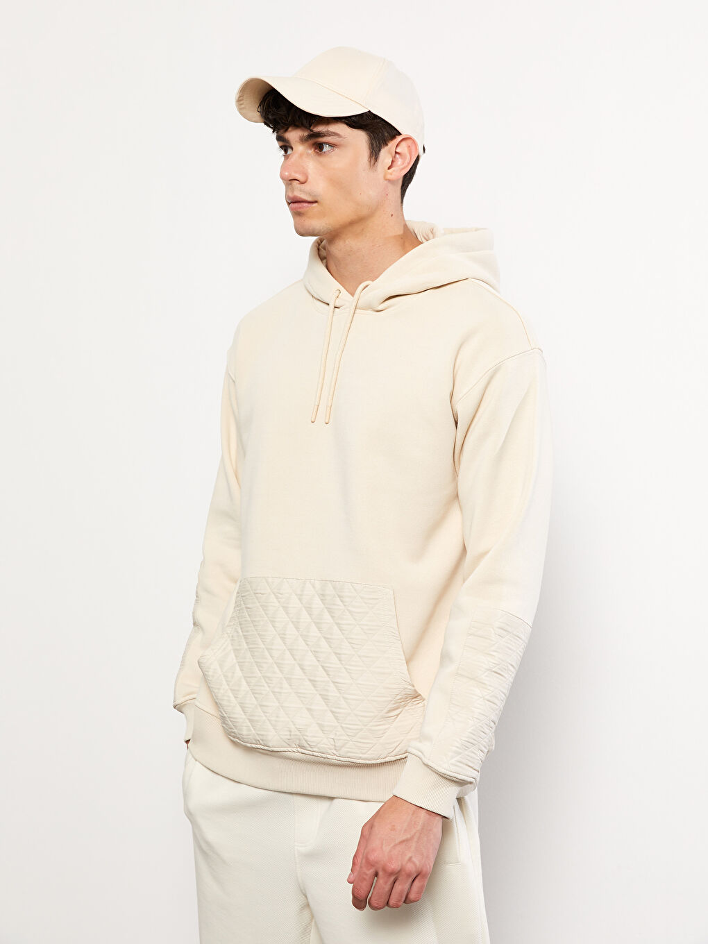 LCW Casual Bej Uzun Kollu Erkek Hoodie - 1