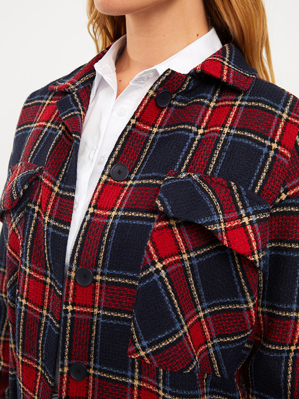 LCWAIKIKI Classic Karo Langarm Damen Hemdjacke -W2AA22Z8-LN6