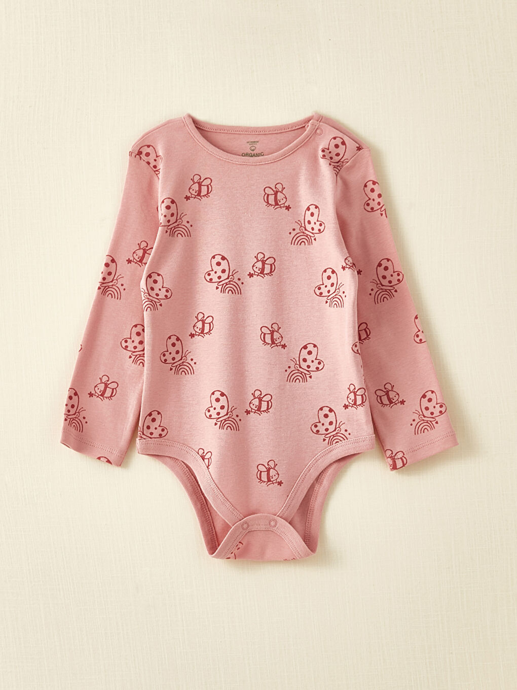 Crew Neck Long Sleeve Printed Baby Girl Bodysuit with Snap Crotch 2-Pack-1