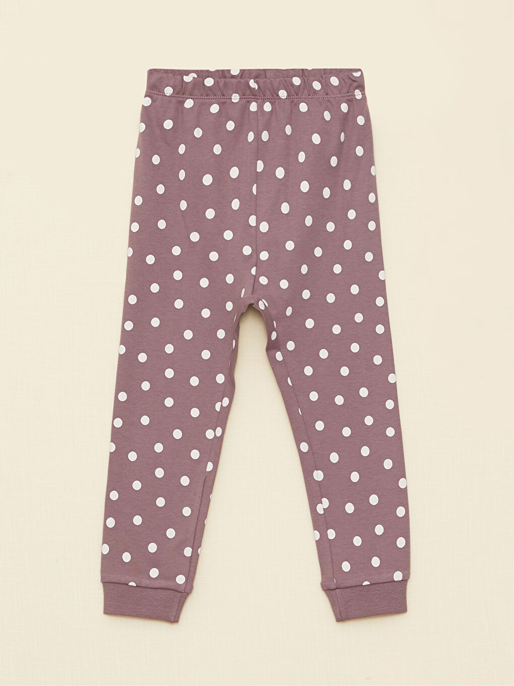 طقم بيجامة للبنات الصغيرات بياقة دائرية وكم طويل مطبوع بامبي-2