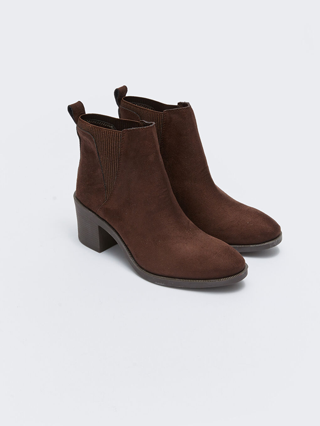 Kahverengi Deri Görünümlü Topuklu Kadın Bot-3