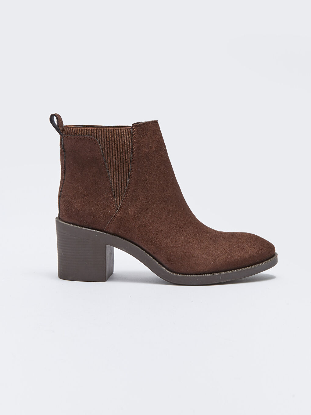 Kahverengi Deri Görünümlü Topuklu Kadın Bot-4