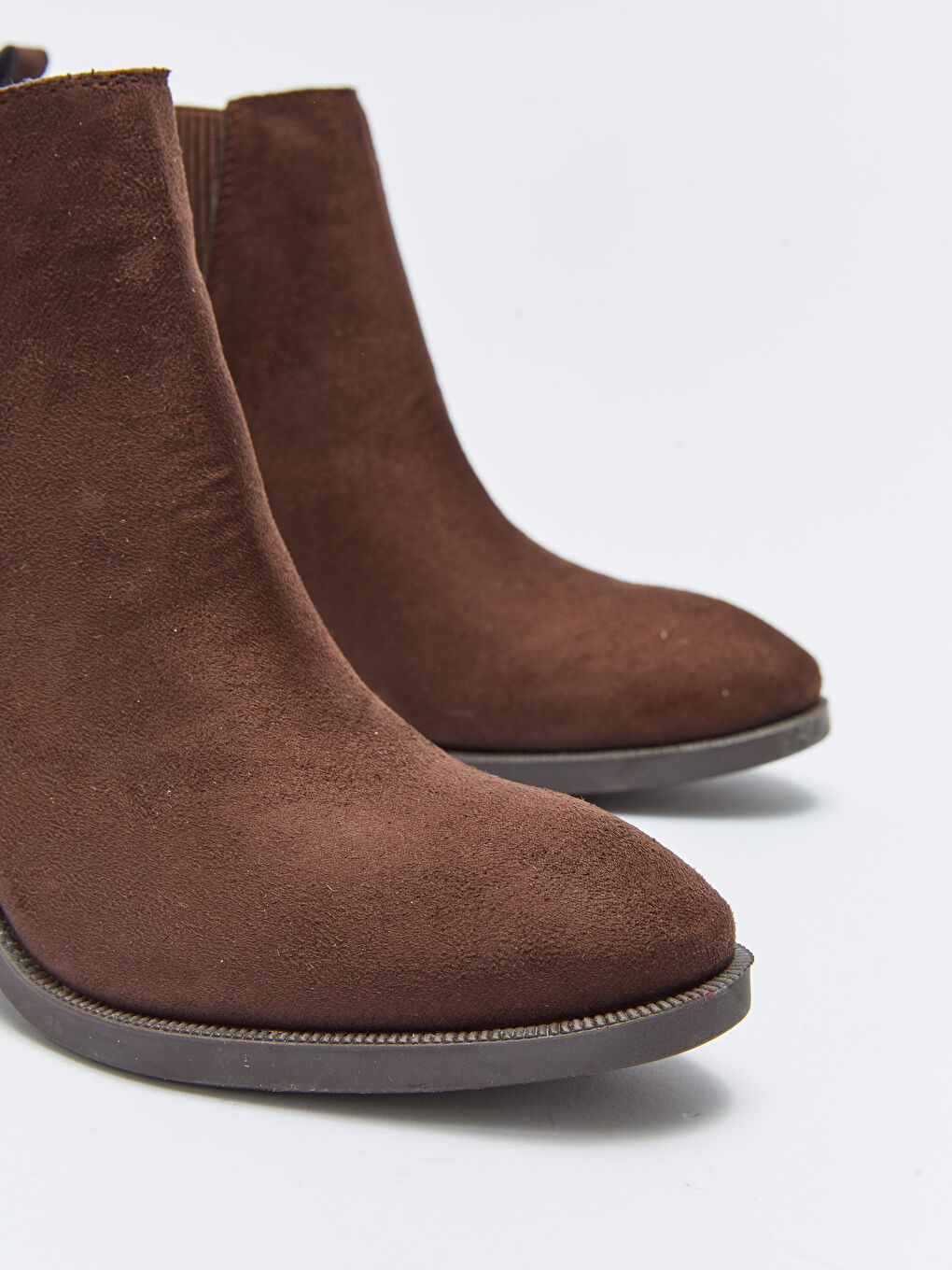 Kahverengi Deri Görünümlü Topuklu Kadın Bot-5