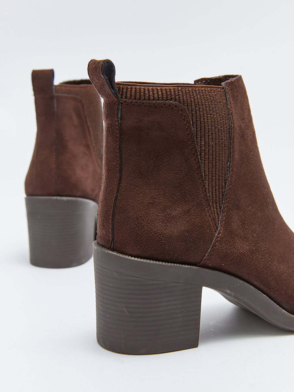 Kahverengi Deri Görünümlü Topuklu Kadın Bot-7