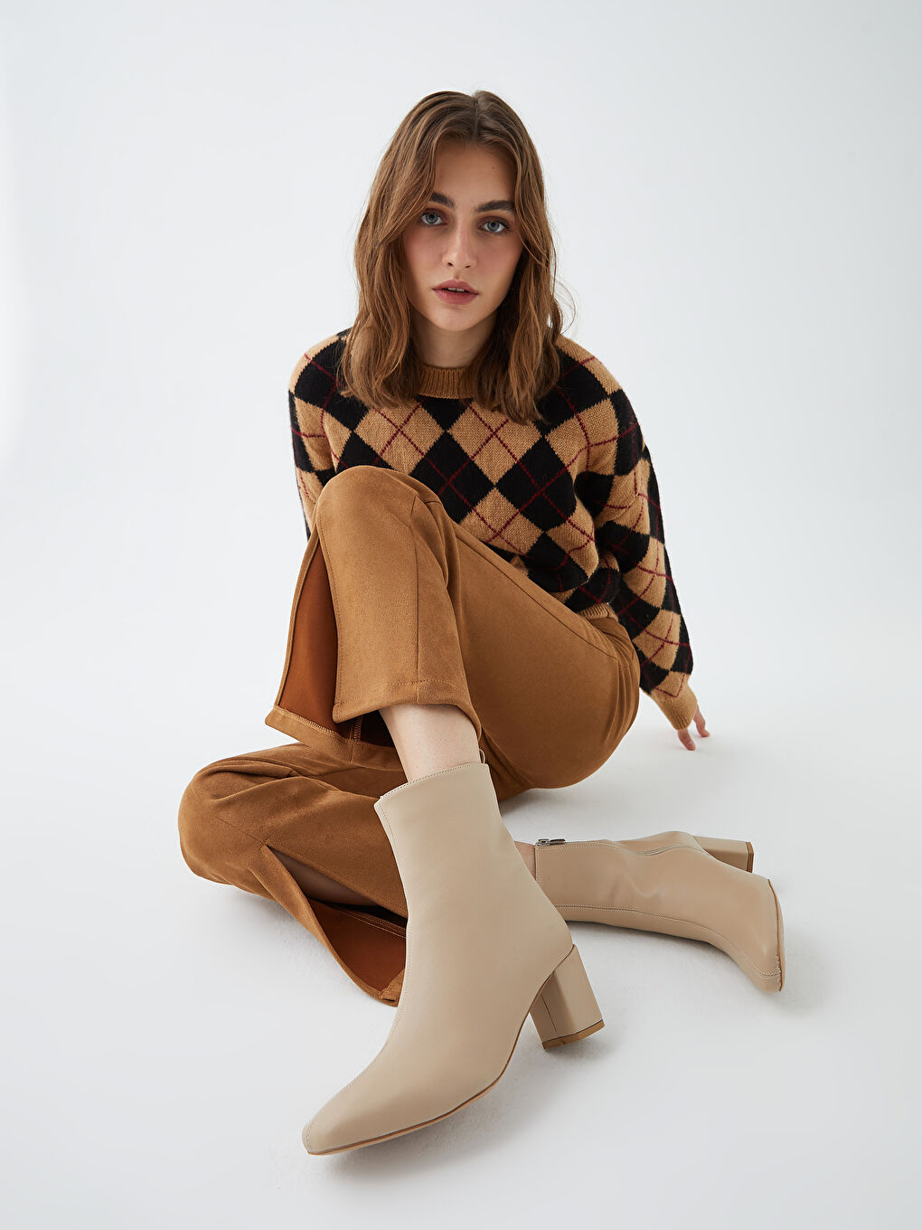 Faux Leather Zippered Women's Heeled Boots
