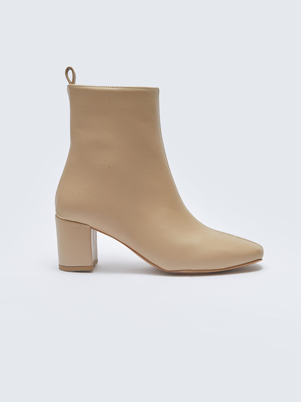 Faux Leather Zippered Women's Heeled Boots-5