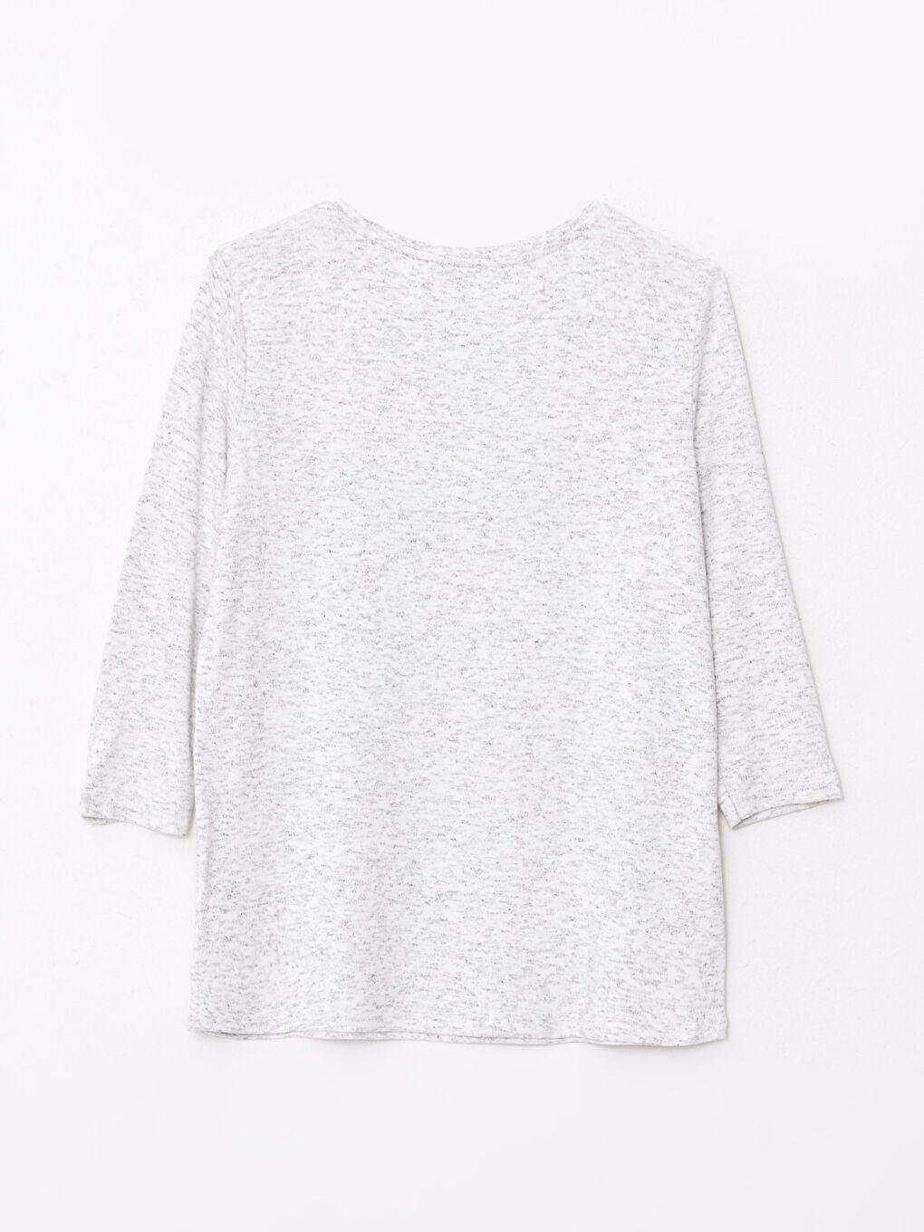 Ekru Bisiklet Yaka Baskılı Kadın Tişört-6