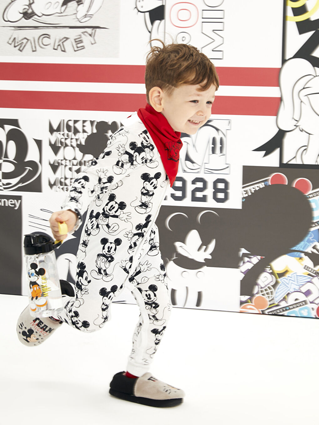 Crew Neck Long Sleeve Mickey Mouse Printed Baby Boys Jumpsuit 2 Pack-1