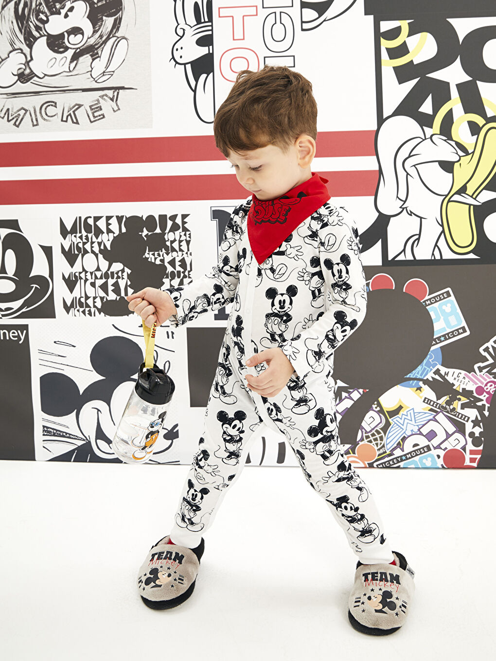 Crew Neck Long Sleeve Mickey Mouse Printed Baby Boys Jumpsuit 2 Pack-2