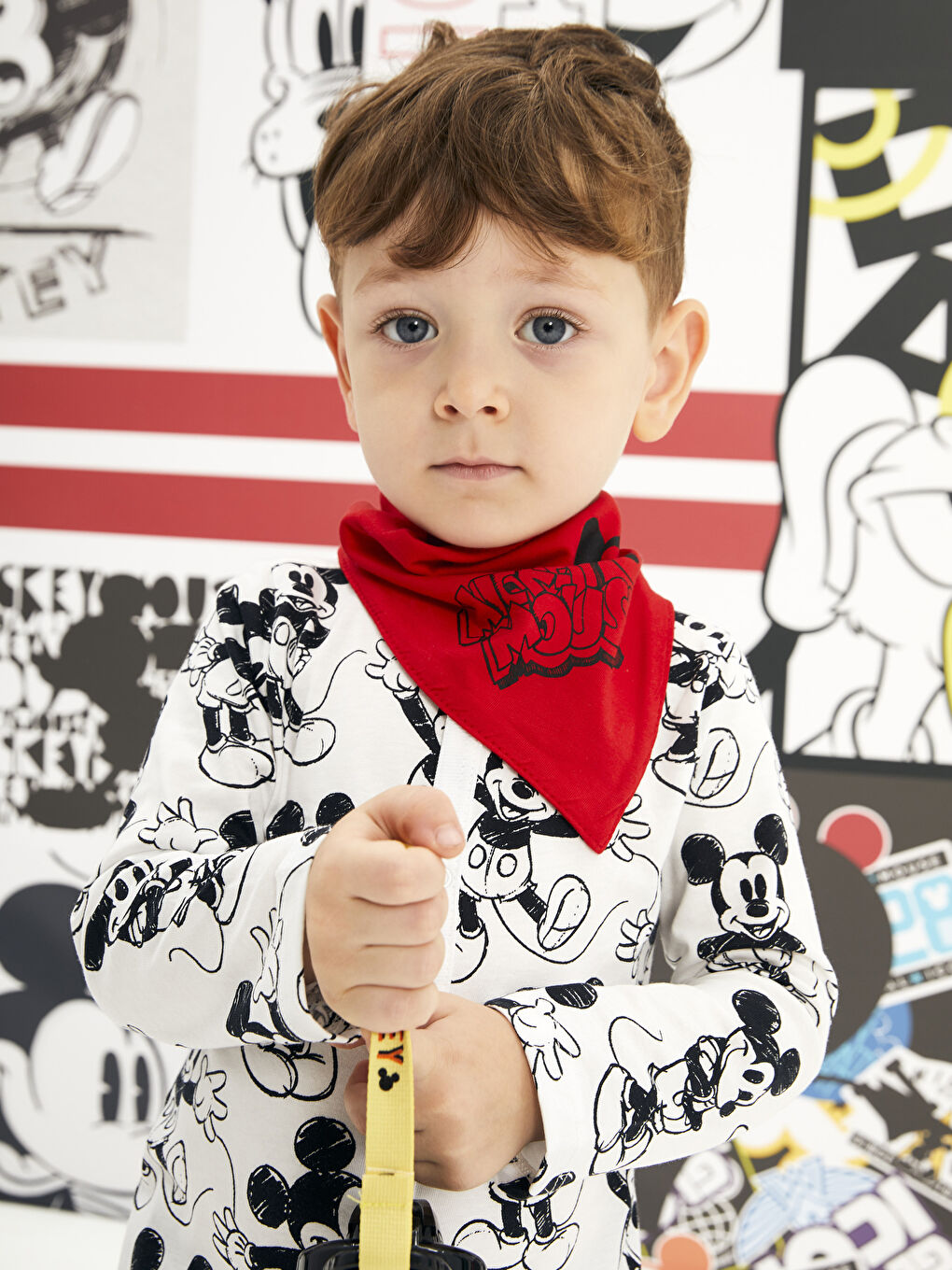 Crew Neck Long Sleeve Mickey Mouse Printed Baby Boys Jumpsuit 2 Pack-5