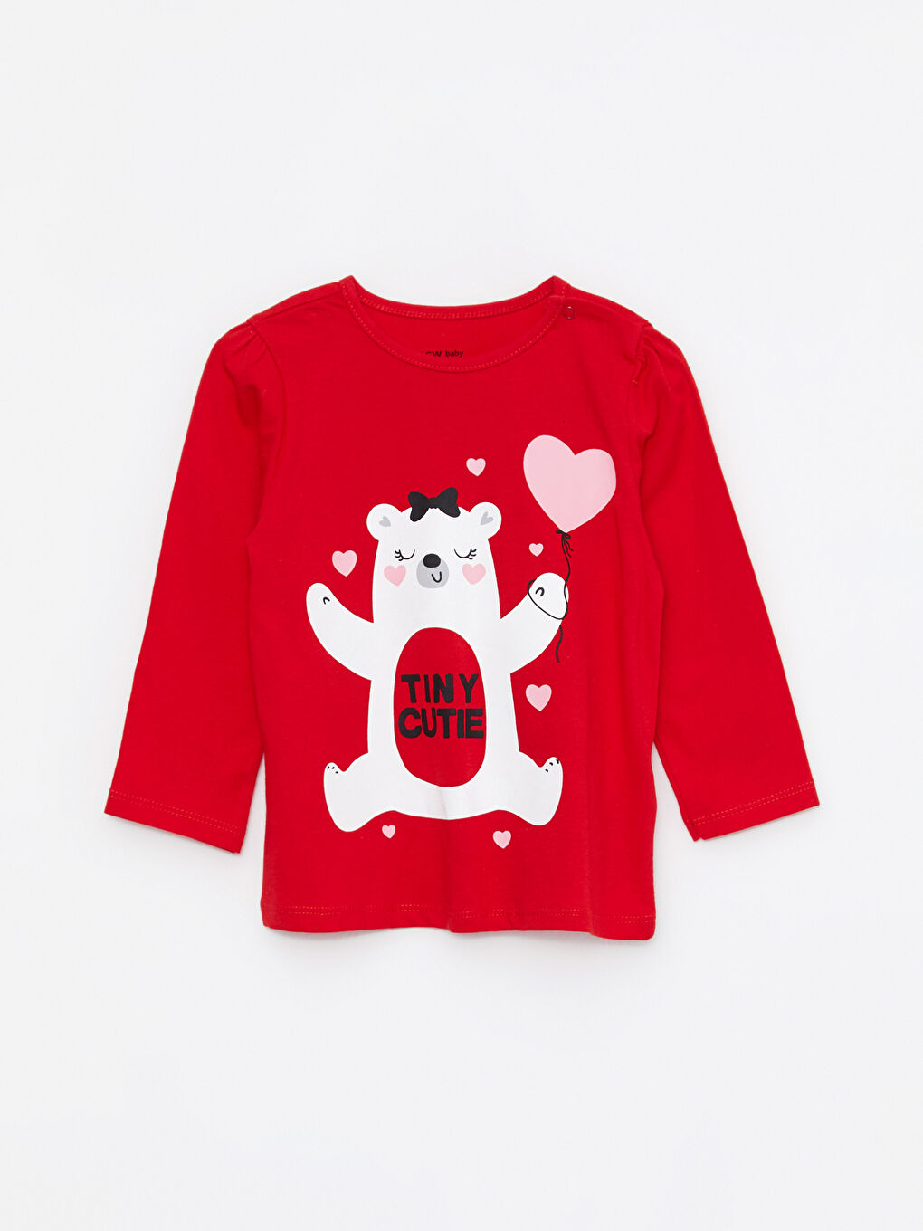 сәби қыздарға арналған принтті ұзын жең дөңгелек жағалы пижама жинағы-5