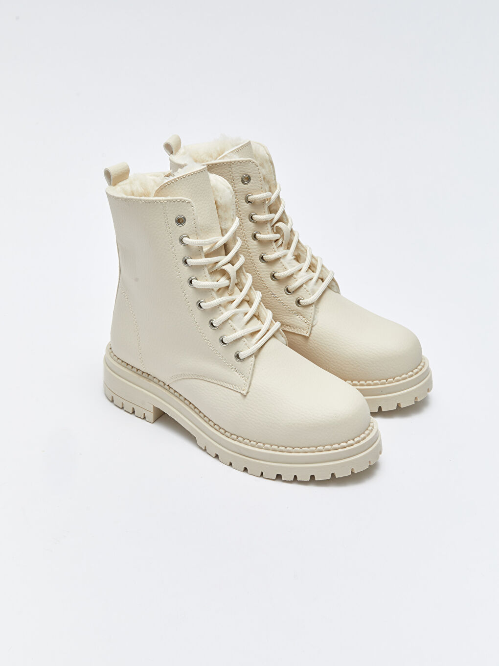 Cizme de Zăpadă pentru Femei cu Șireturi și Fermoar cu Aspect de Piele