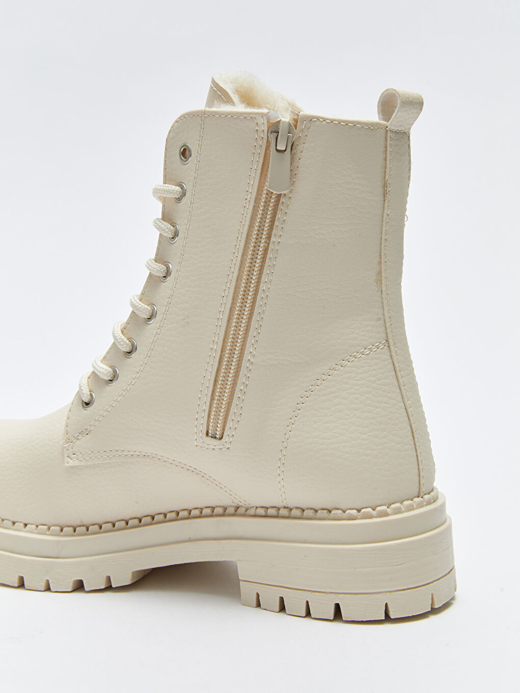 Cizme de Zăpadă pentru Femei cu Șireturi și Fermoar cu Aspect de Piele-5