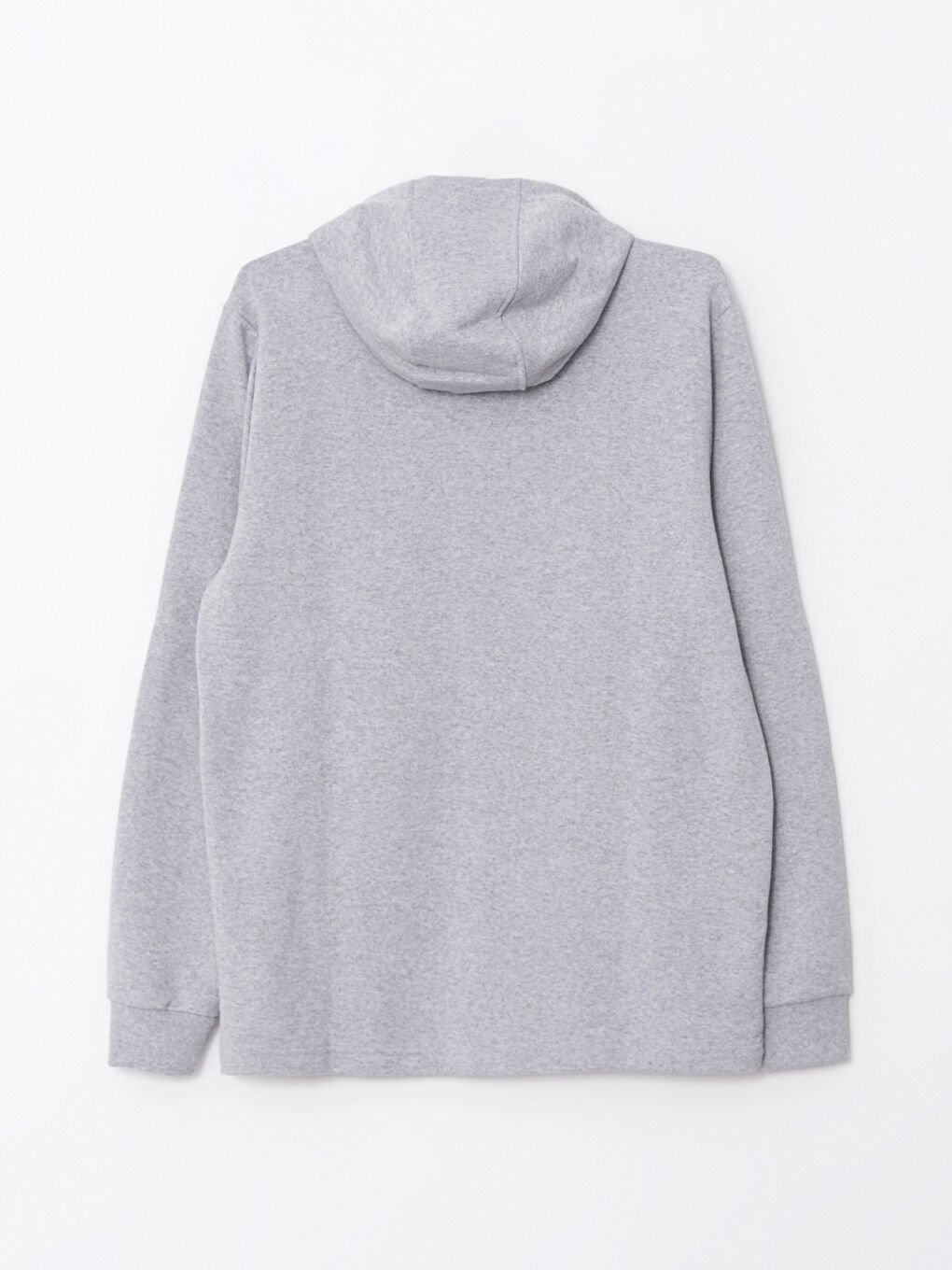 Gri Standart Kalıp Kapüşonlu Erkek Spor Hırka-6