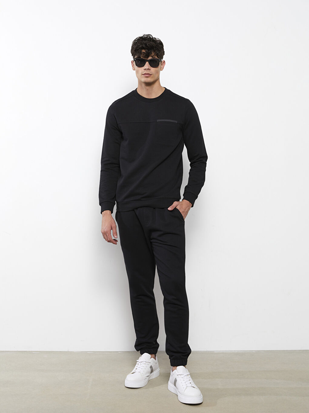 Hanorac cu Mânecă Lungă și Guler Rotund pentru Bărbați-1