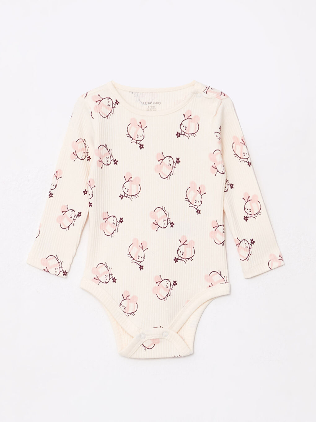 Crew Neck Long Sleeve Printed Baby Girls' Snap Bodysuit and Pants 2 Pack Set-1