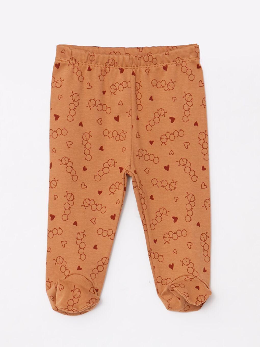 Ekru Bisiklet Yaka Uzun Kollu Baskılı Kız Bebek 3'lü Takım-2