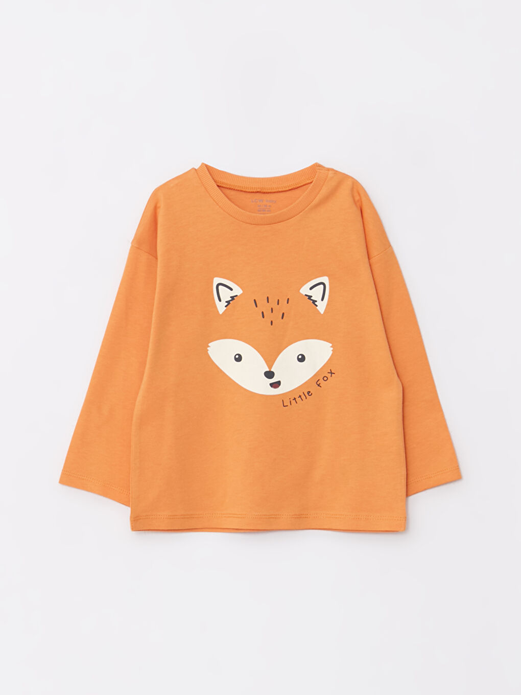 Turuncu Bisiklet Yaka Uzun Kollu Baskılı Erkek Bebek Tişört 2'li-1