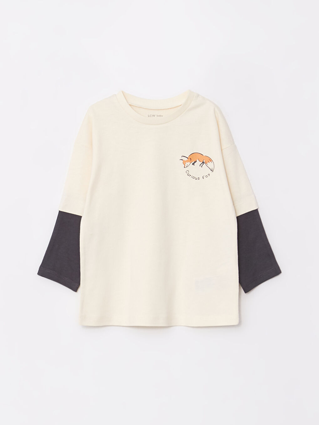 Turuncu Bisiklet Yaka Uzun Kollu Baskılı Erkek Bebek Tişört 2'li-2