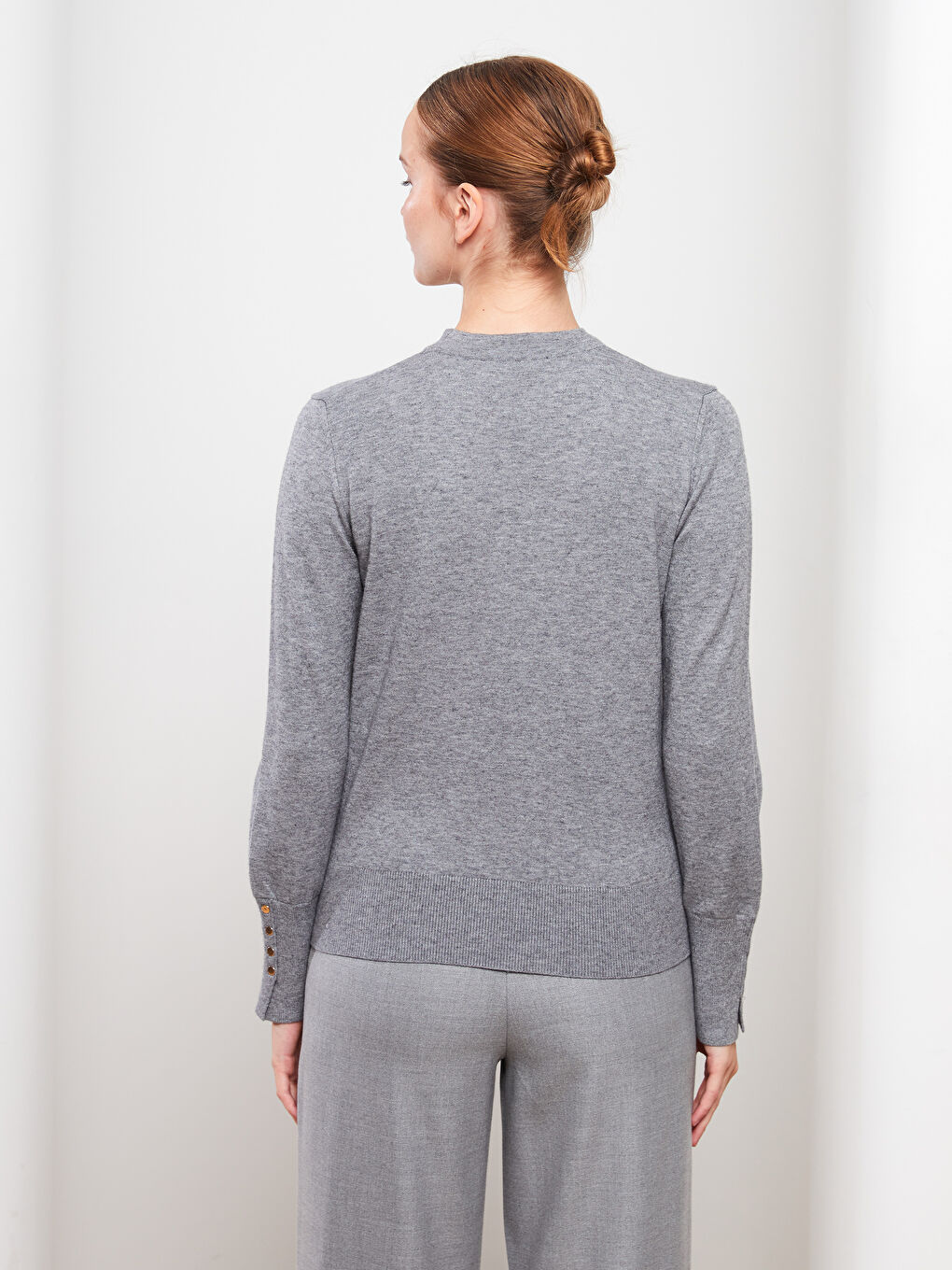 биік жағалы әйелдерге арналған трикотаж жемпір-4