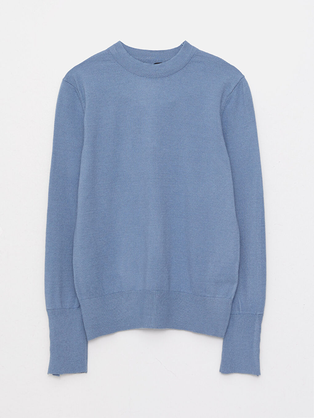 Mavi Dik Yaka Kadın Triko Kazak-6