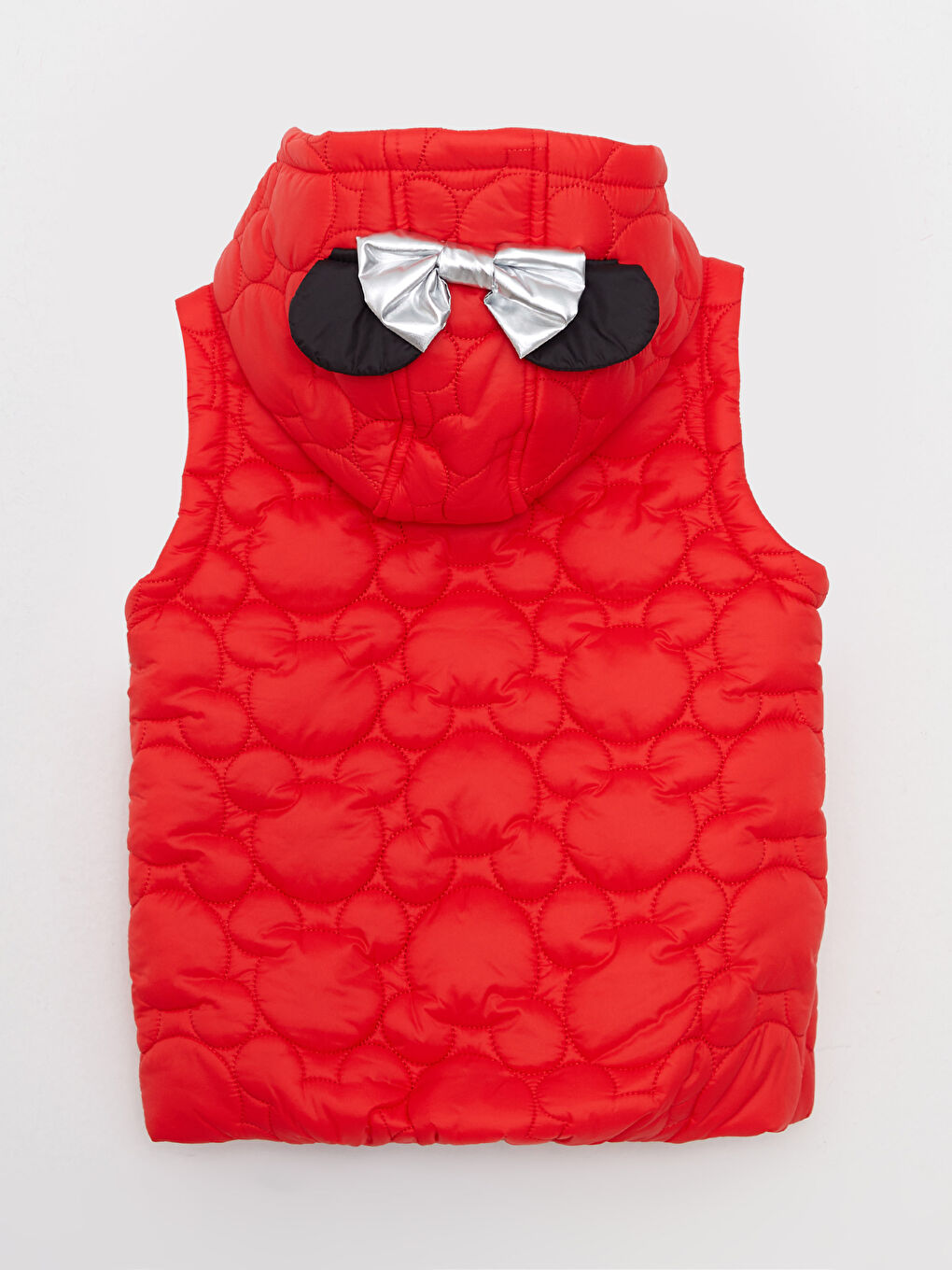 Kırmızı Kapüşonlu Minnie Mouse Desenli Kız Bebek Yelek-1