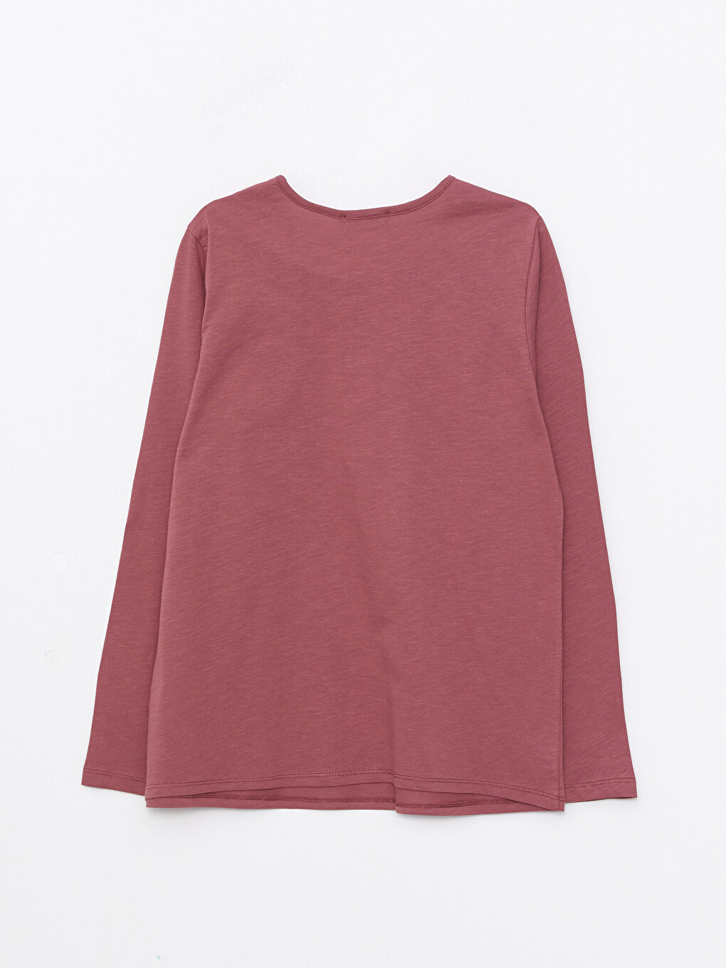 Crew Neck Regular Long Sleeve Cotton Women's T-shirt-6